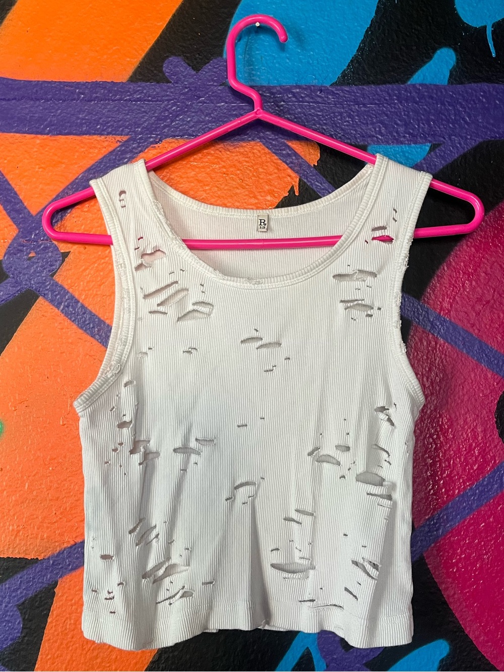 R13 Distressed Tank Top